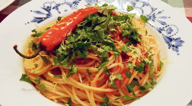 Recept spaghetti met chili en wodka